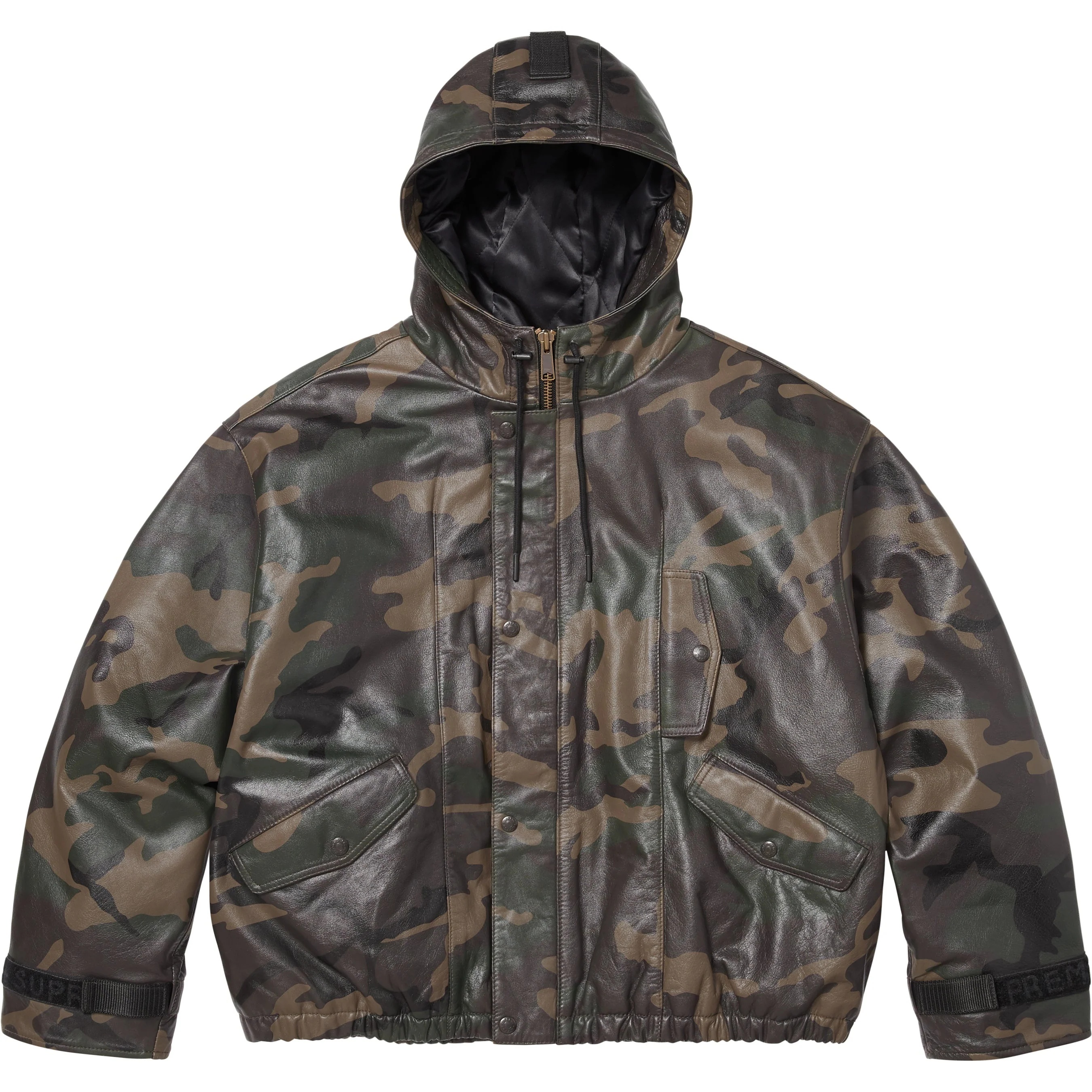 Supreme®/Marithé + François Girbaud Hooded Leather Flight Bomber Jacket view 12
